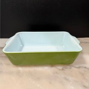 Vintage Pyrex Ovenware 1.5 Qt Verde Avocado Green Baking Casserole Dish 0503 (1)
